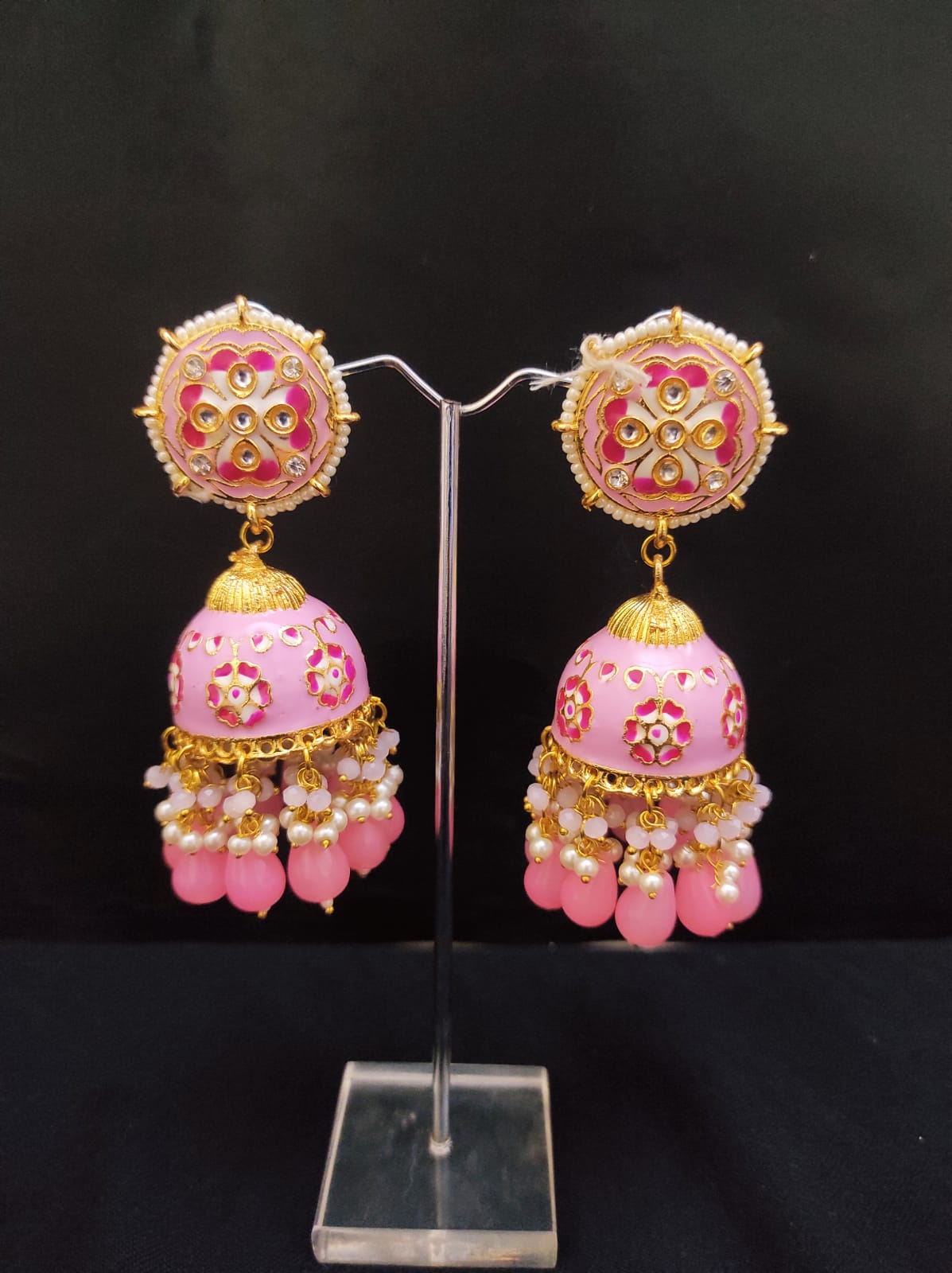 Zevar Earrings Copy of Real Meenakari Work  kundan jhumka earrings Set By Zevar