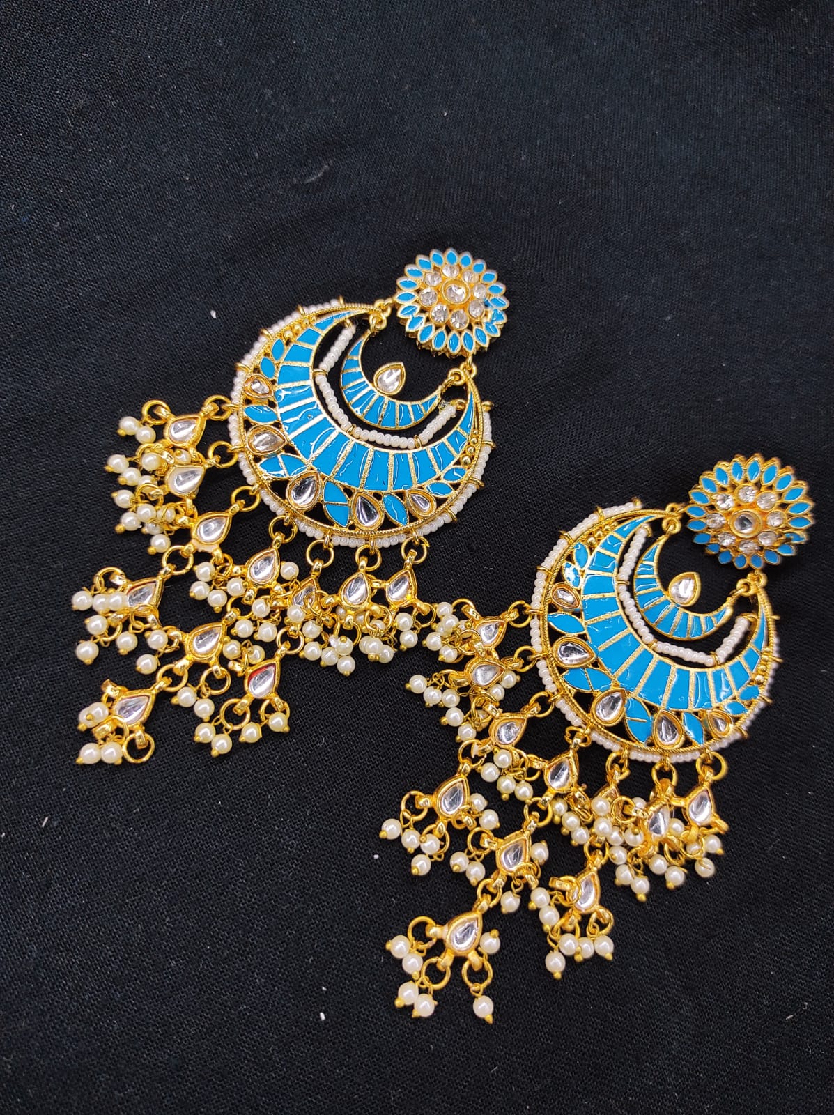 Zevar Earrings Copy of Traditional Kundan New Design Earrings AD Stone Set By Zevar