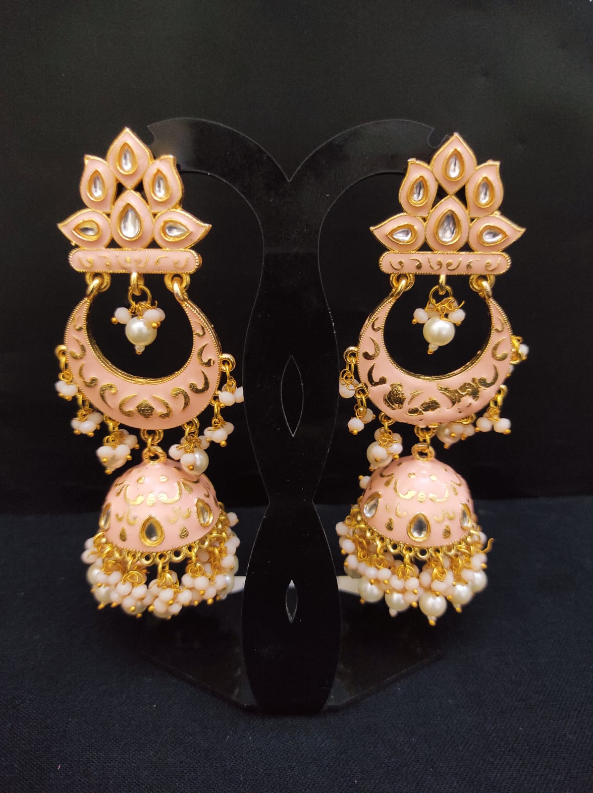 Zevar Earrings Copy of Traditional Real Meenakari Work  kundan jhumka earrings Set By Zevar