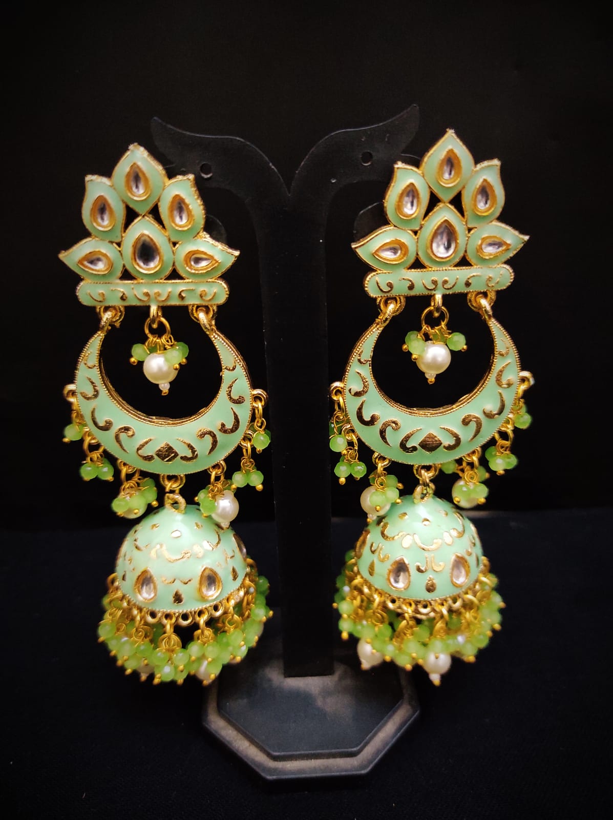 Zevar Earrings Copy of Traditional Real Meenakari Work  kundan jhumka earrings Set By Zevar