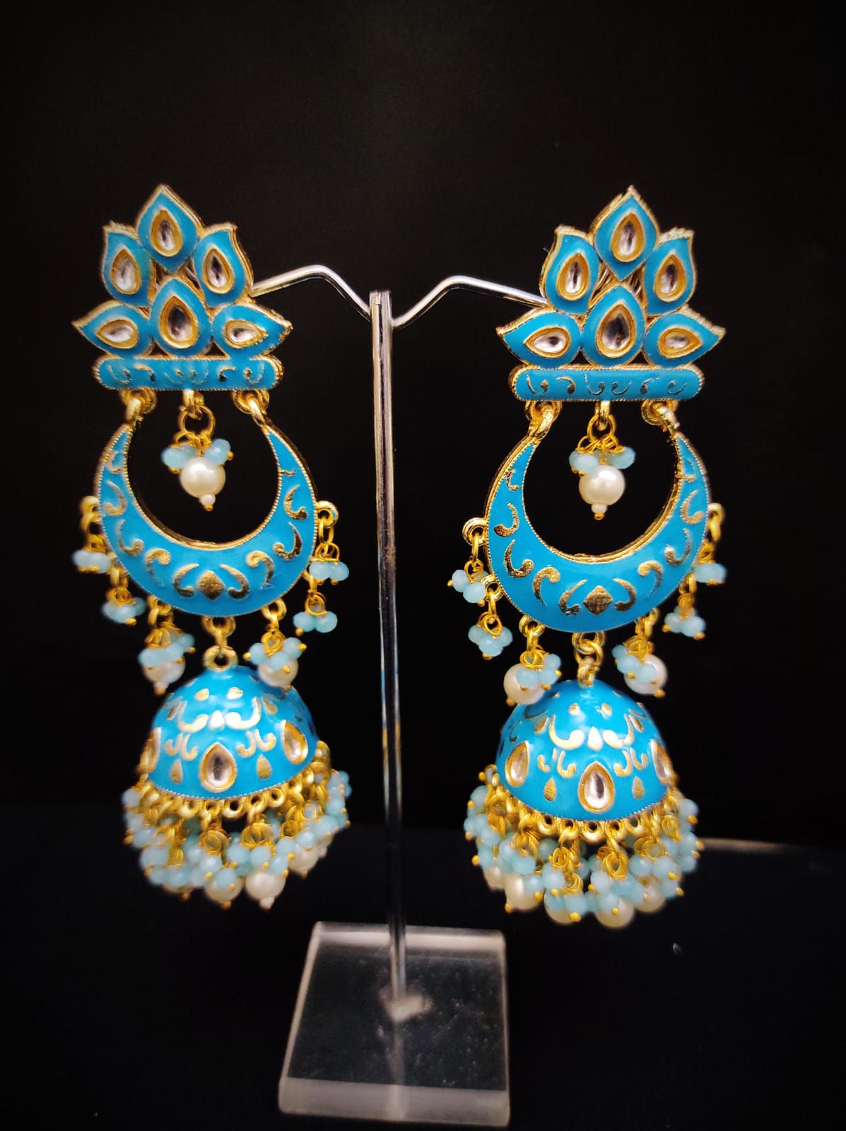 Zevar Earrings Copy of Traditional Real Meenakari Work  kundan jhumka earrings Set By Zevar