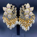 Zevar Earrings Gold Finished Pearl Kundan Earring Desing By zevar.
