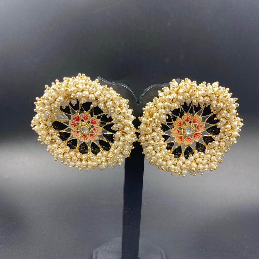 Zevar Earrings Gorgeous Handcrafted Meenakari Stud Earrings Desing By Zevar.
