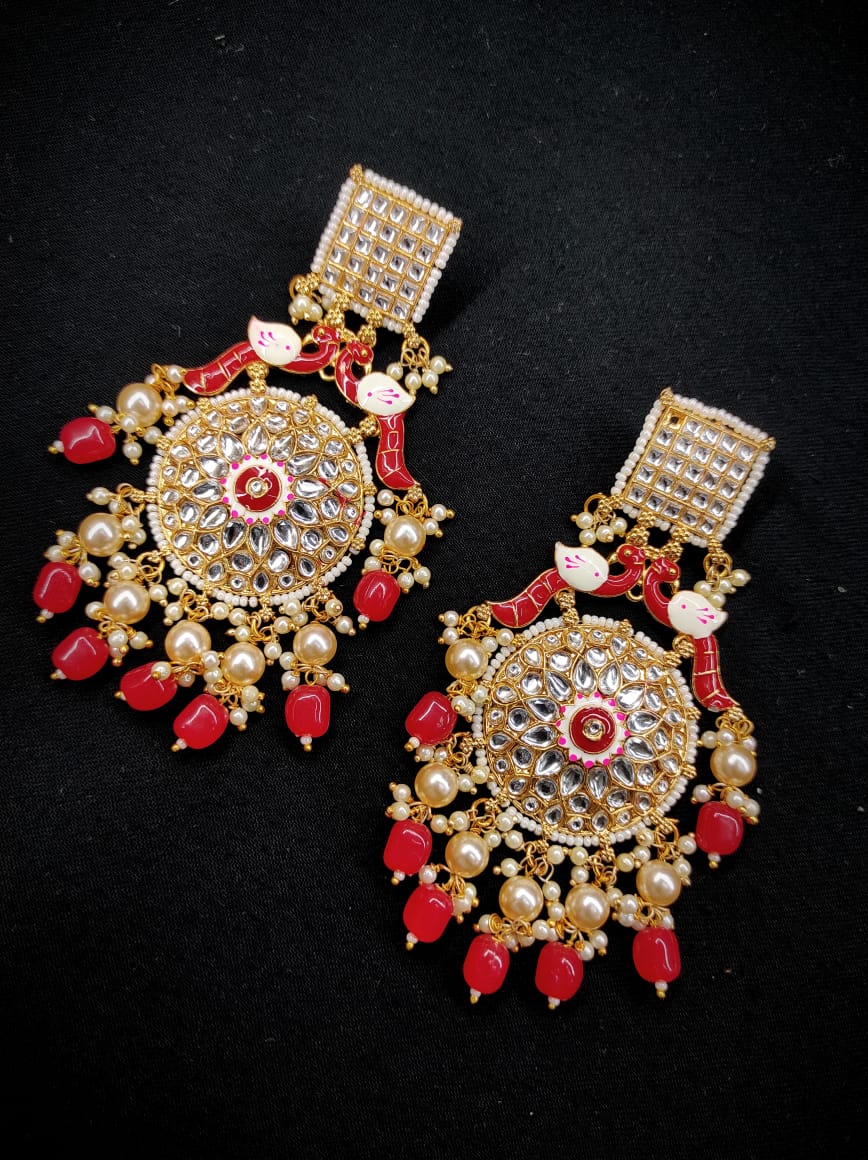 Zevar Earrings High Quality Kundan Beautiful Earrings AD Stone Set By Zevar