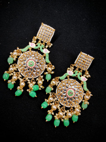 Zevar Earrings High Quality Kundan Beautiful Earrings AD Stone Set By Zevar