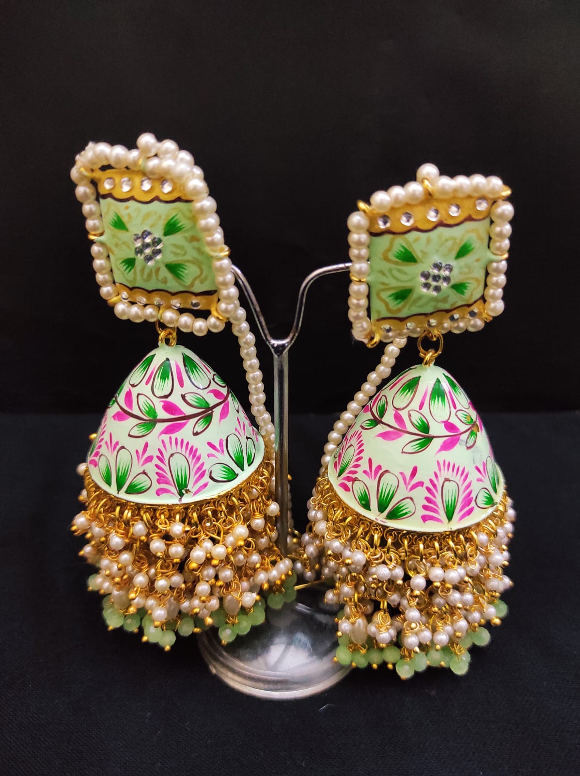 Zevar Earrings High Quality kundan Real Meenakari Work jhumka Earrings Set By Zevar