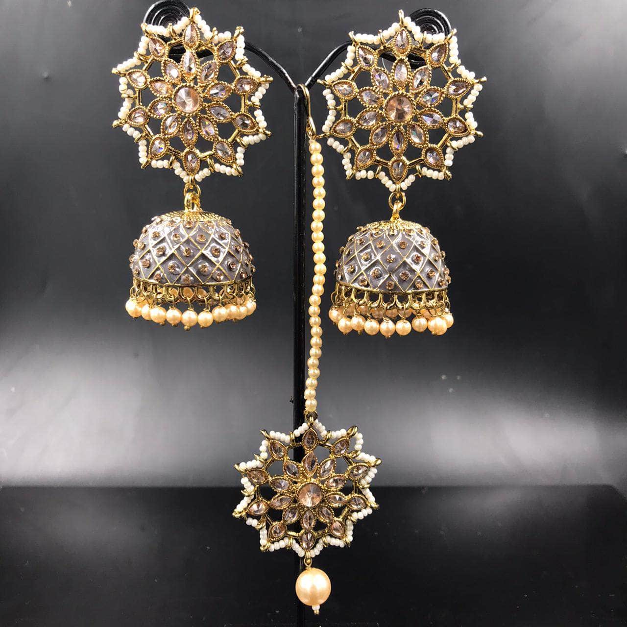 Zevar Earrings Kundan Earrings Jhumkas Design By Zevar