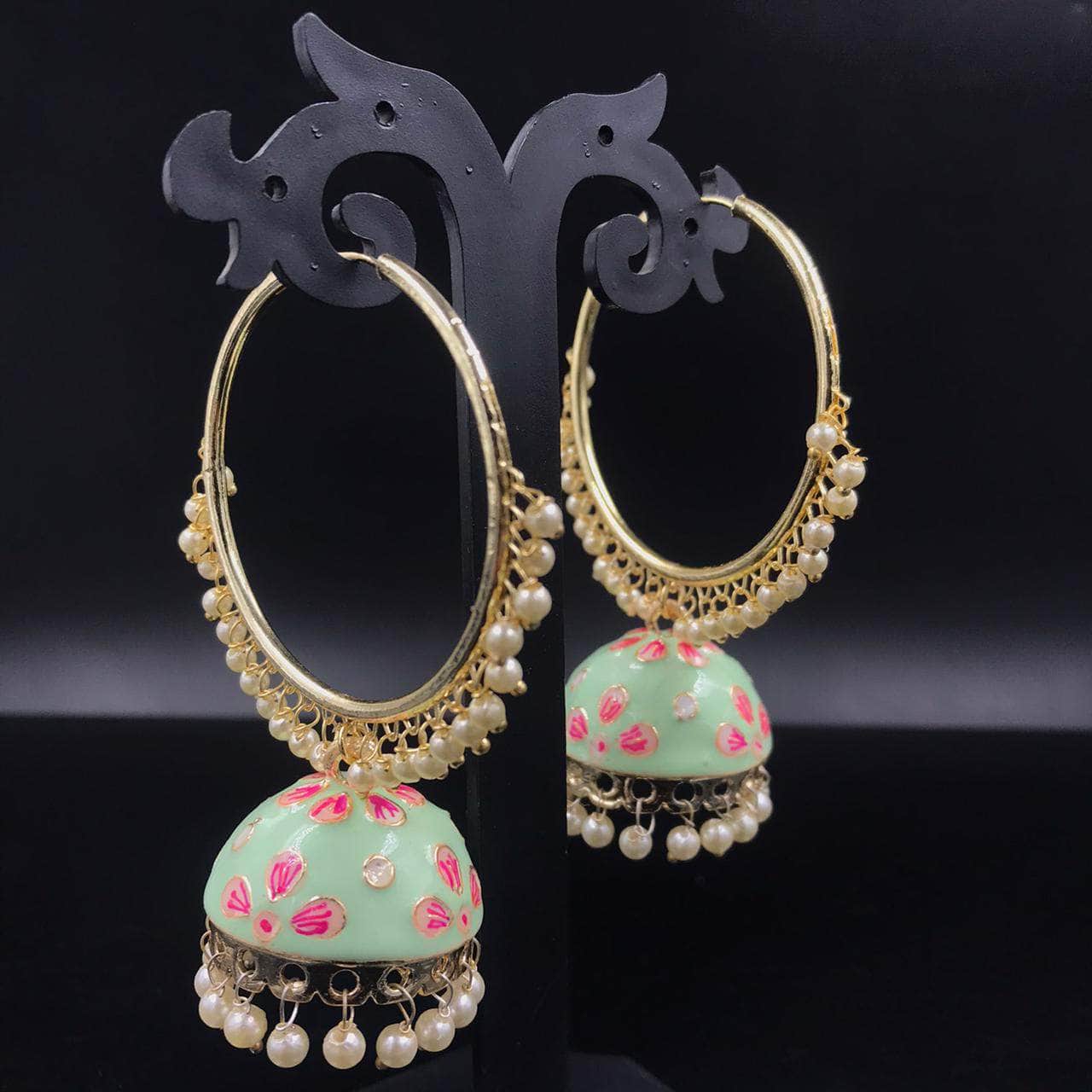 Zevar Earrings Kundan Minakari Bali earrings Design By Zevar