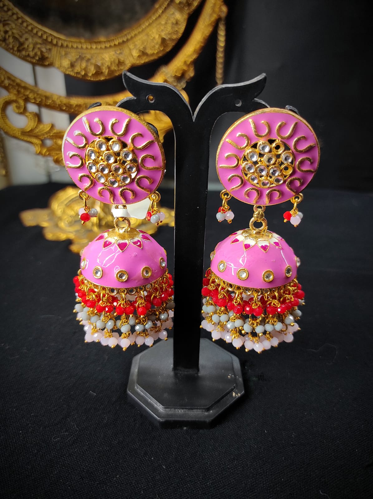 Zevar Earrings Meenakari Work New Design Jhumka Earrings Set By Zevar