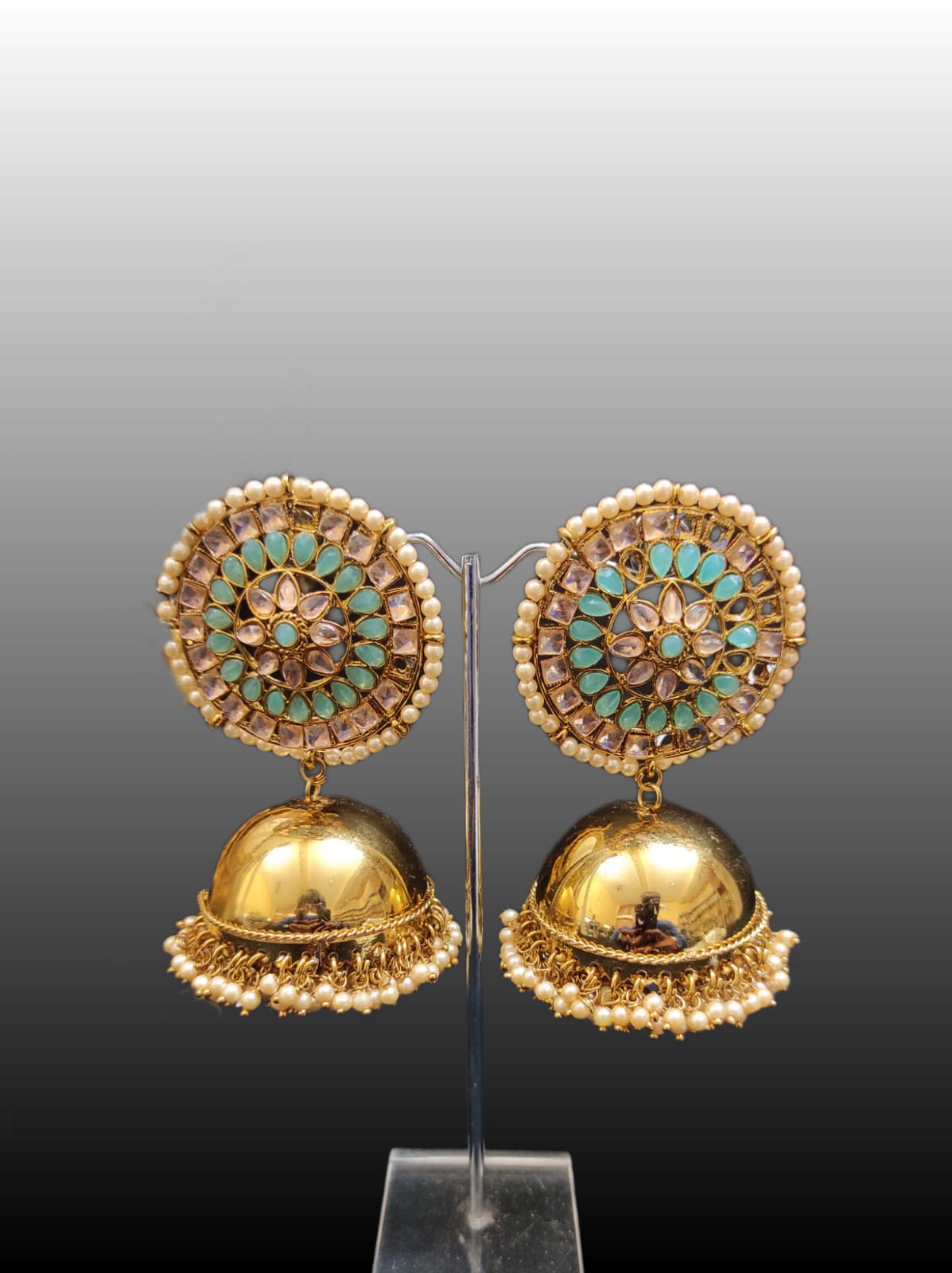 Zevar Earrings New Kundan Design Jhumka Gold Earrings Set By Zevar