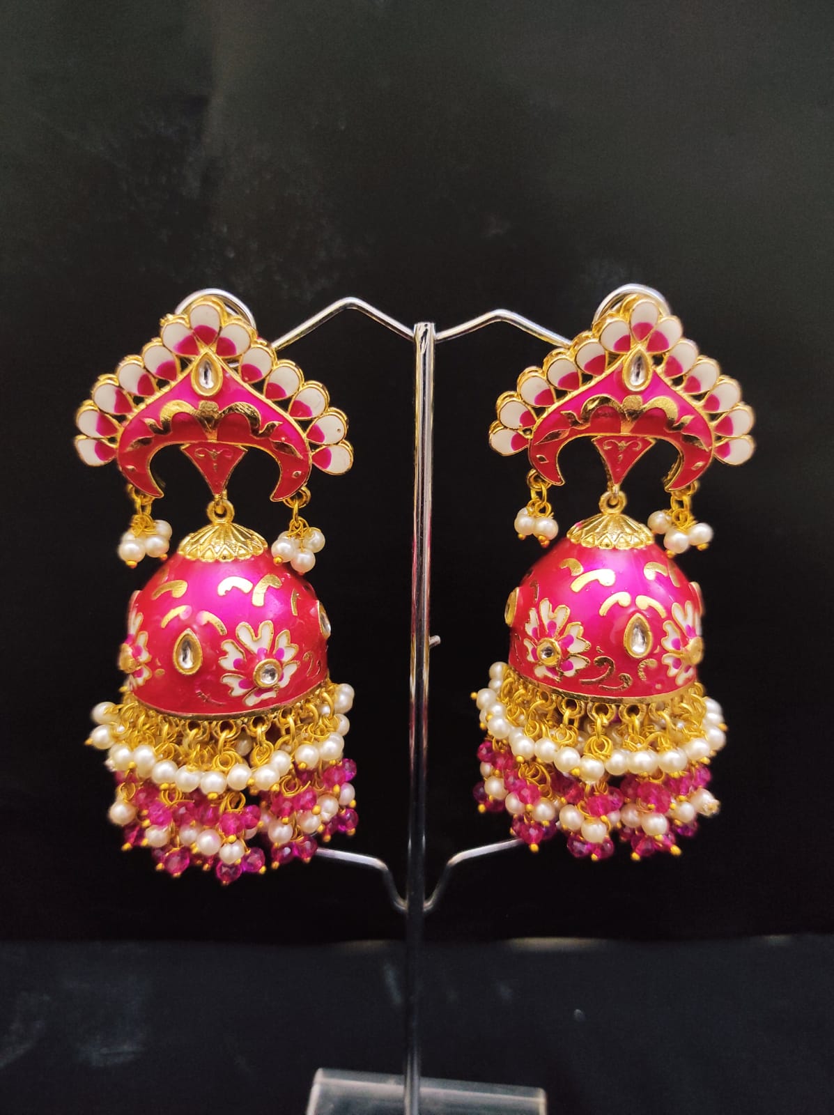 Zevar Earrings Premium Quality Real Meenakari Work kundan jhumka earrings Set By Zevar