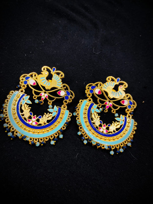 Zevar Earrings Real Meenakari Work Chandbali Design Earrings Set By Zevar