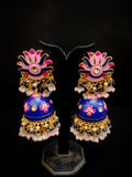 Zevar Earrings Real Meenakari Work  kundan jhumka earrings Set By Zevar