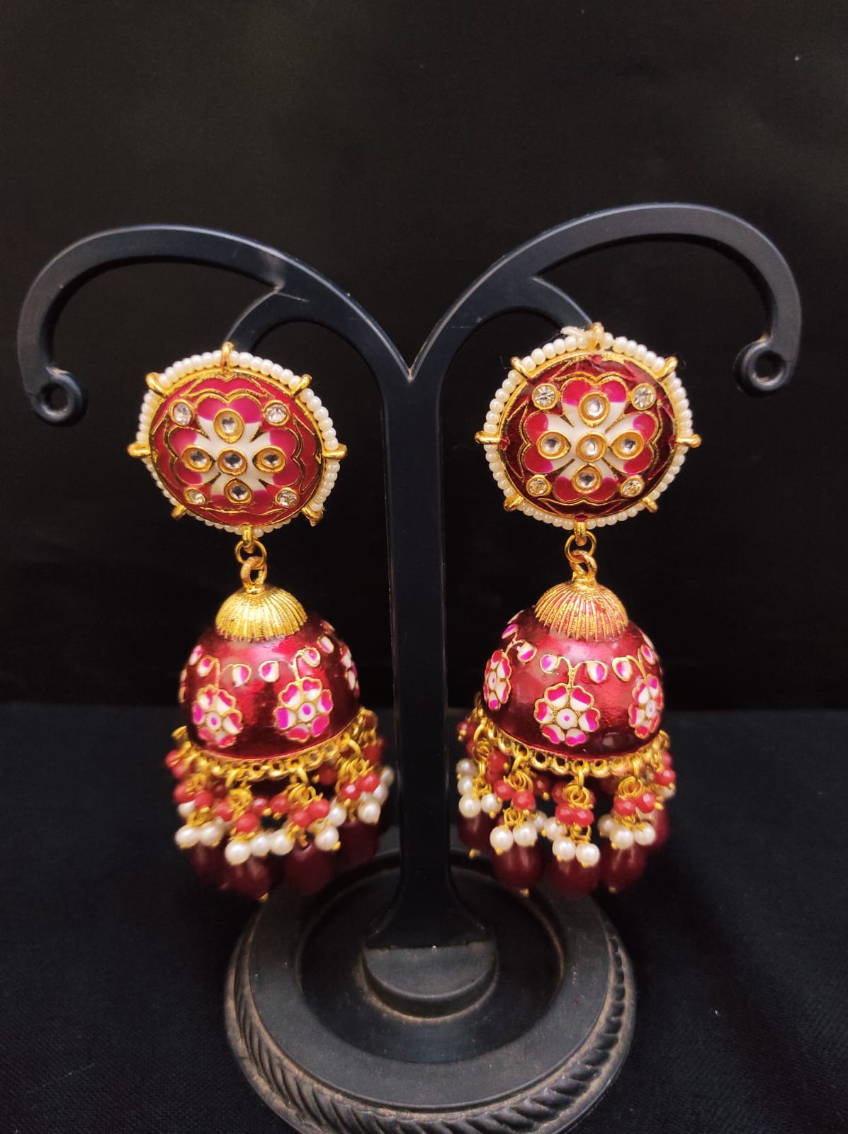 Zevar Earrings Real Meenakari Work  kundan jhumka earrings Set By Zevar