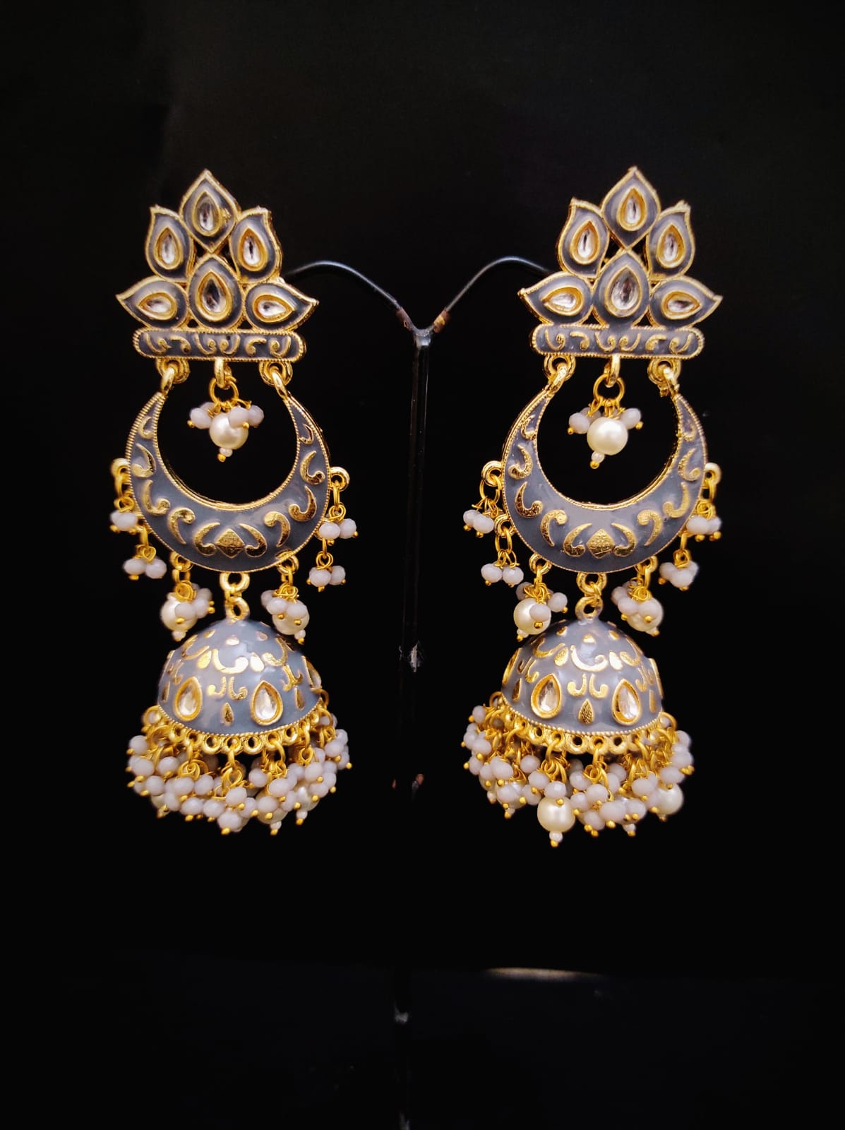 Zevar Earrings Traditional Real Meenakari Work  kundan jhumka earrings Set By Zevar