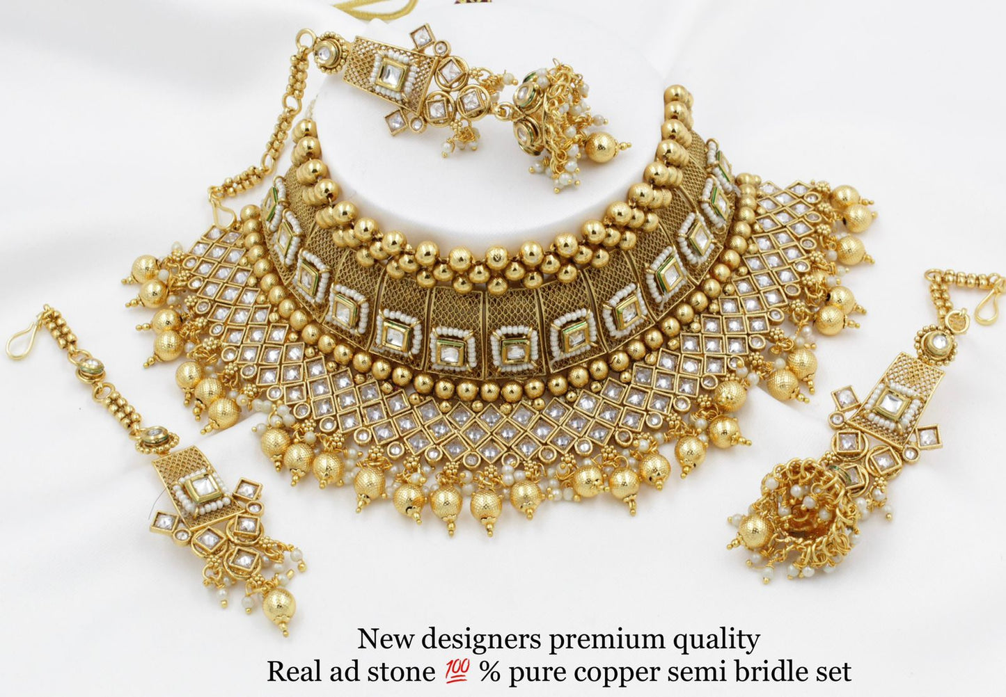 Zevar Gold Plated & Pearl Studded Choker Necklace By Zevar
