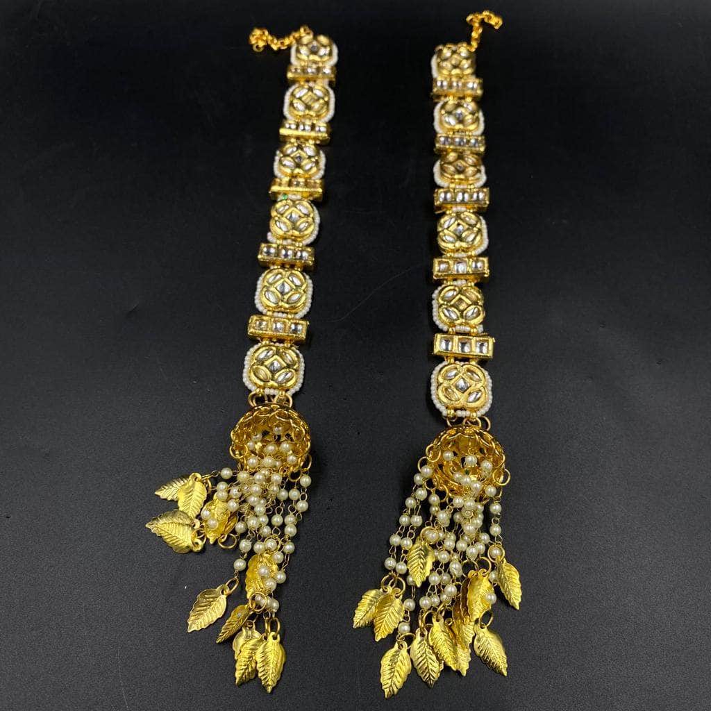 Zevar Haathphool Bridal Haath Phool / Bracelet Ring Combo / Ring Chain Bracelet / Polki Jewelry / Indian Jewelry / Desi Wedding Jewelry / Antique gold plated By Zevar