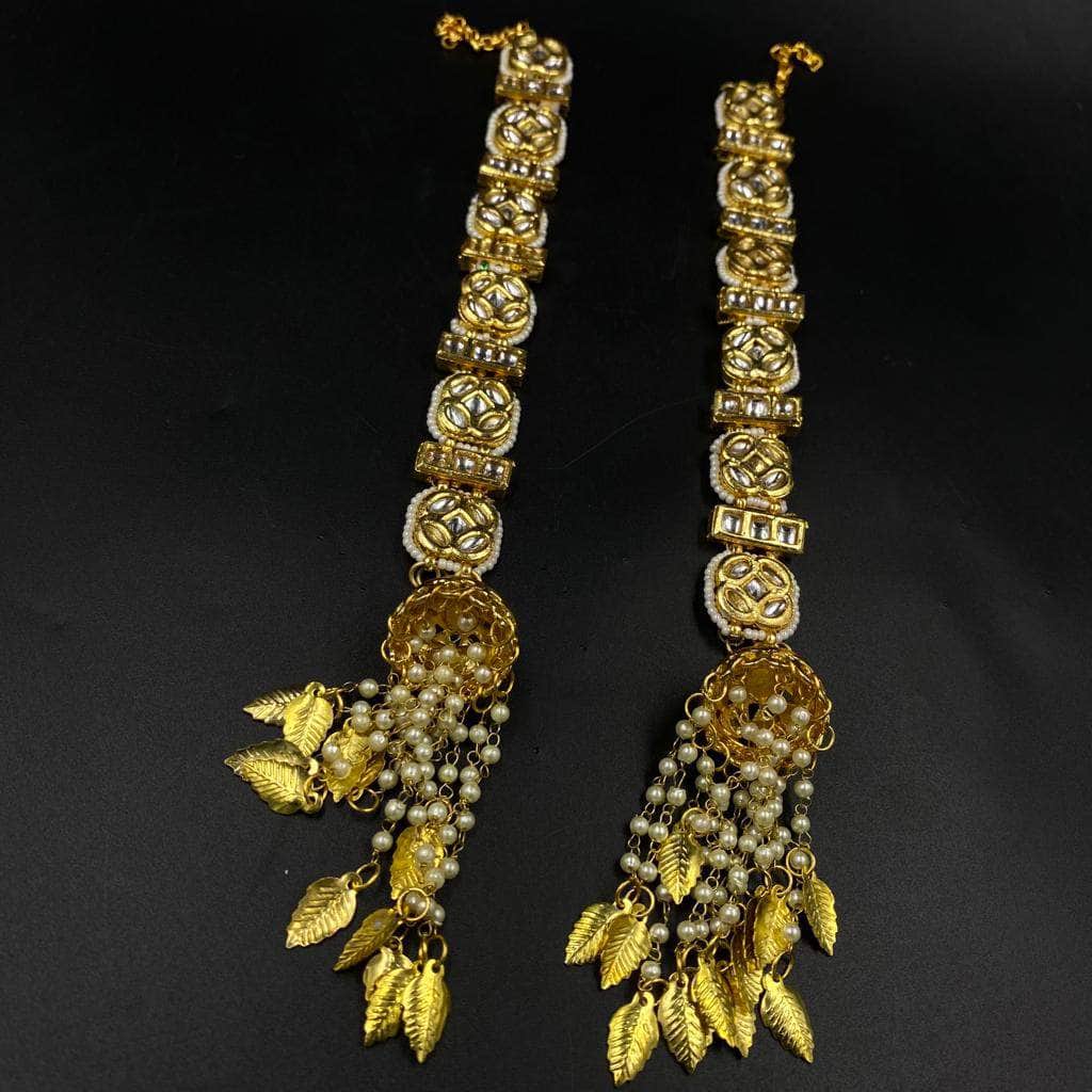 Zevar Haathphool Bridal Haath Phool / Bracelet Ring Combo / Ring Chain Bracelet / Polki Jewelry / Indian Jewelry / Desi Wedding Jewelry / Antique gold plated By Zevar