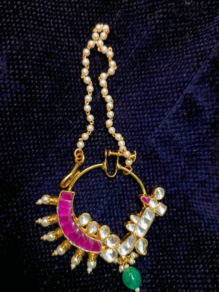 Zevar Jewelry ahmdabadi gold pletet nose ring