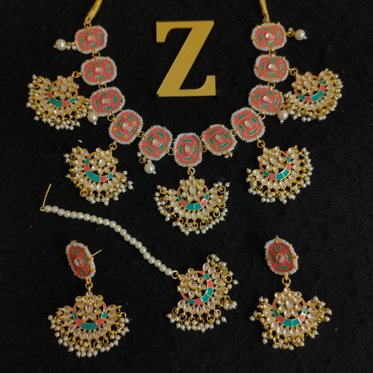 Zevar Jewelry BEAUTIFUL KUNDAN MEENAKARI NECKLACE BY ZEVAR