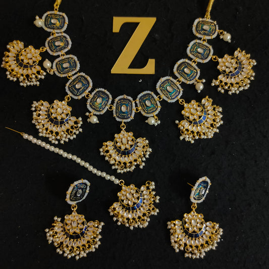 Zevar Jewelry BEAUTIFUL KUNDAN MEENAKARI NECKLACE BY ZEVAR