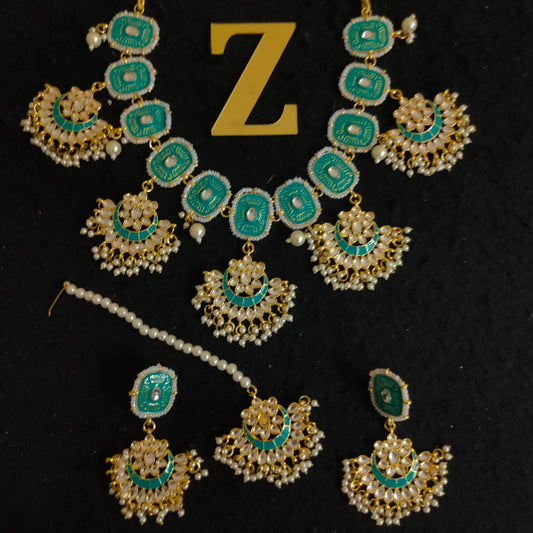 Zevar Jewelry BEAUTIFUL KUNDAN MEENAKARI NECKLACE BY ZEVAR