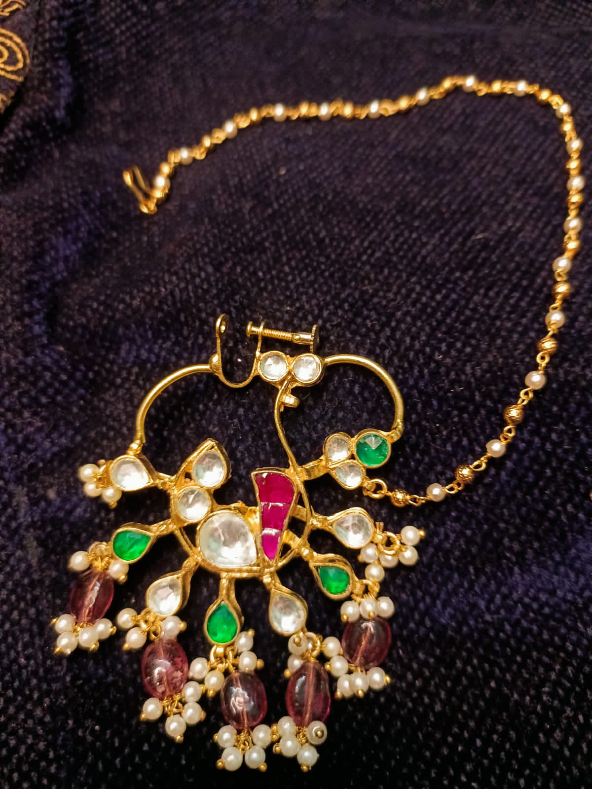 Zevar Jewelry big size ahmdabadi nose pin