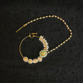 Zevar Jewelry Copy of Bridal polki nath nathni nose ring with a chain, No piercing needed By Zevar.