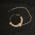 Zevar Jewelry Bridal polki nath nathni nose ring with a chain, No piercing needed By Zevar.