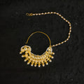 Zevar Jewelry Bridal polki nath nathni nose ring with a chain, No piercing needed By Zevar.