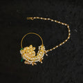 Zevar Jewelry Bridal polki nath nathni nose ring with a chain, No piercing needed By Zevar.
