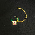 Zevar Jewelry Bridal polki nath nathni nose ring with a chain, No piercing needed By Zevar.