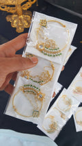 Zevar Jewelry Bridal polki nath nathni nose ring with a chain Set By Zevar.