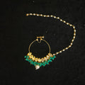 Zevar Jewelry Copy of Bridal polki nath nathni nose ring with a chain by Zevar.