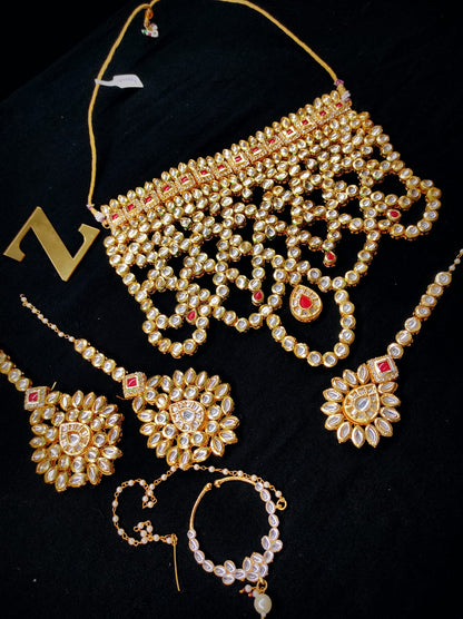 Zevar Jewelry Copy of Heavy Kundan full Bridal Jewellery Necklace set By Zevar