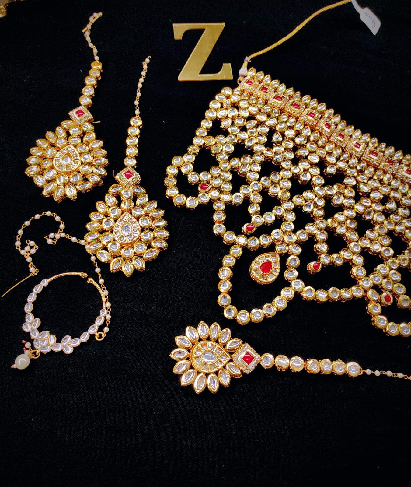 Zevar Jewelry Copy of Heavy Kundan full Bridal Jewellery Necklace set By Zevar