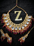 Zevar Jewelry Copy of kundan Necklace Earring With Maangtika set by Zevar