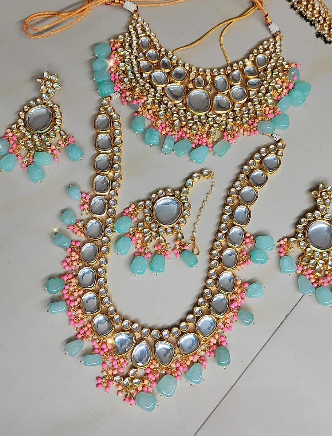 Zevar Jewelry Copy of Maharani Collection Kundan Bridal Jewellery Meenakari Work Back Side Set By Zevar