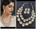 Zevar Jewelry Copy of Premium Quality AD Stone Monalisa Beads Uncut Kundan Bridal Jewellery Set By Zevar