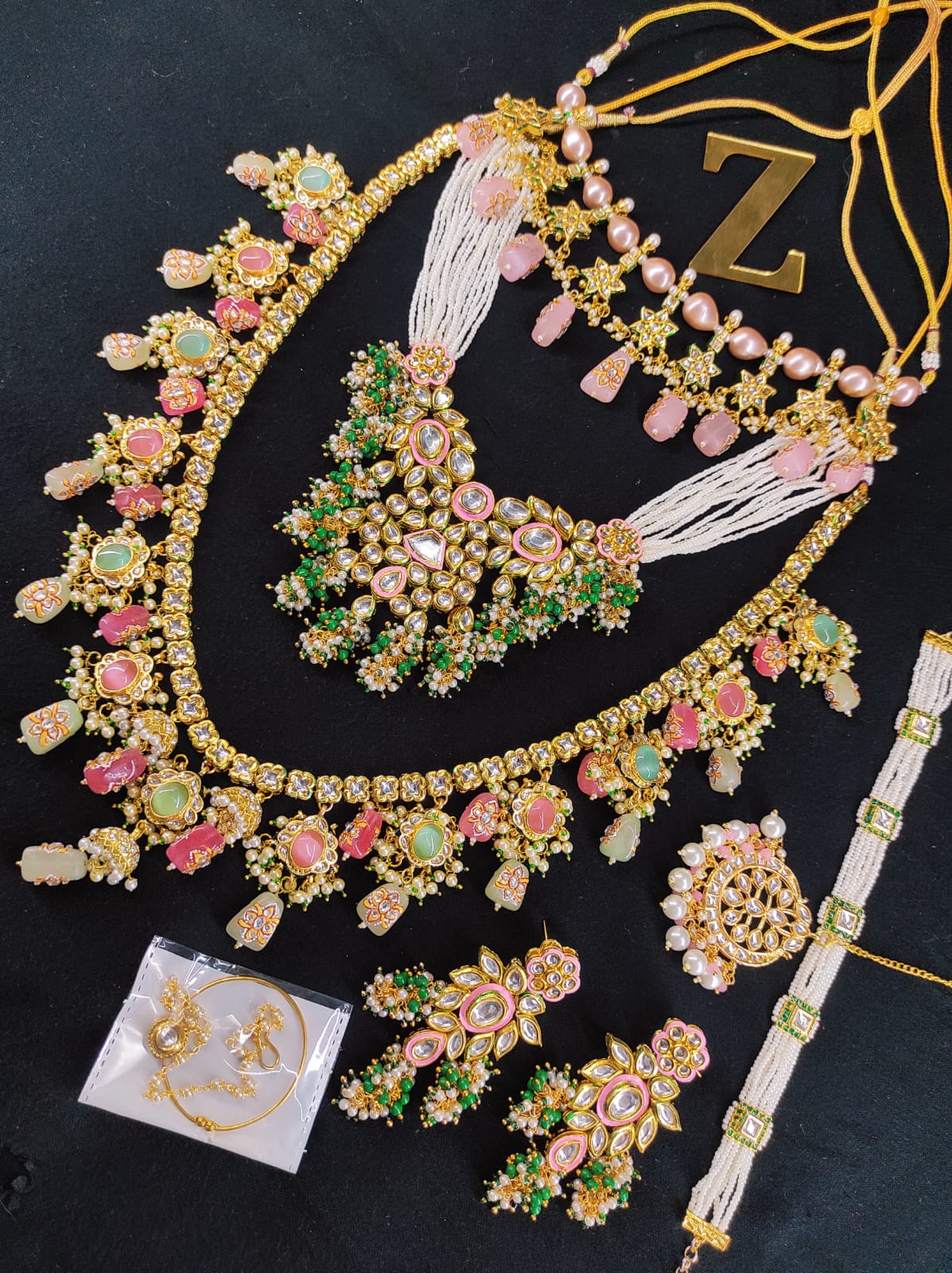 Zevar Jewelry Copy of Premium Quality Kundan Choker Necklace Meenakari Work Back Side Set By Zevar