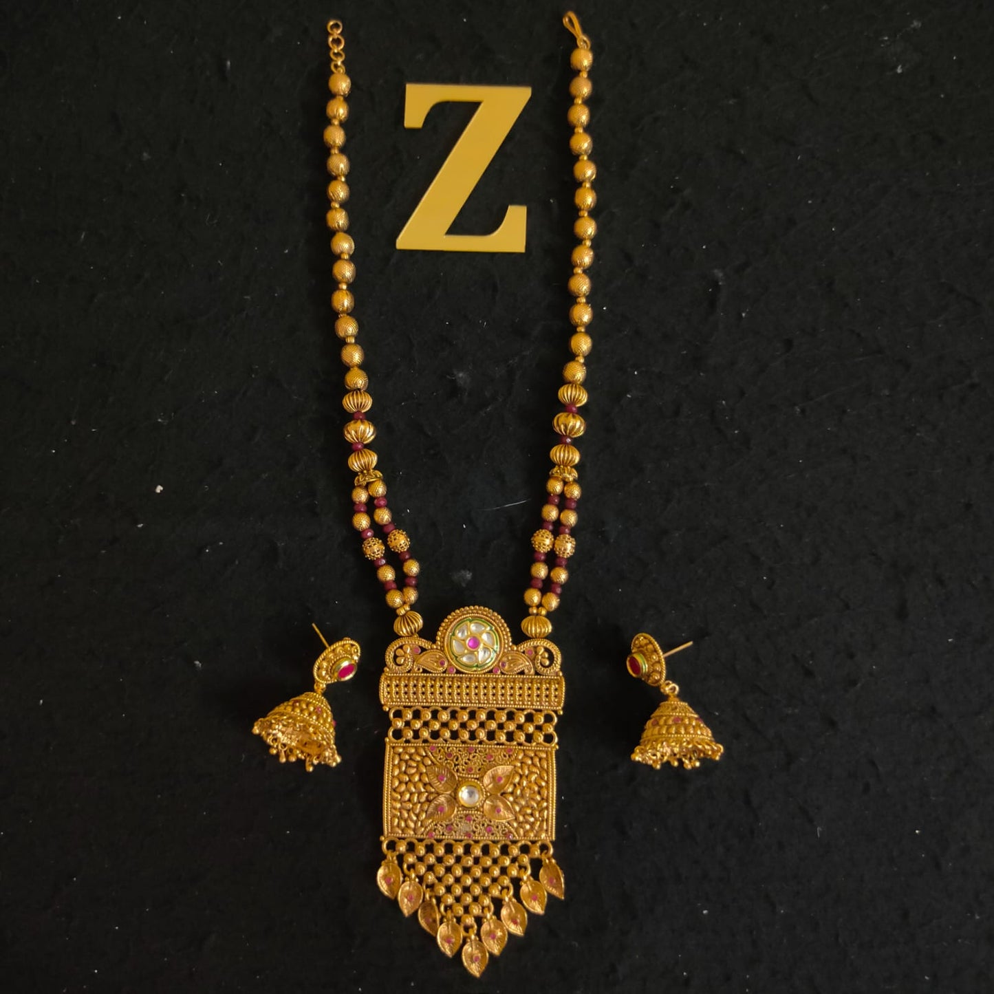 Zevar Jewelry Copy of Rajwadi maate finish copper set by zevar