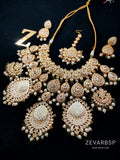 Zevar Jewelry Copy of Traditional Red & Green Bits Kundan Bridal jewellery Necklace Set By Zevar