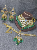 Zevar Jewelry Copy of ZEVAR | Pearl Beads kundan Choker Necklace Earring & Maangtika6.