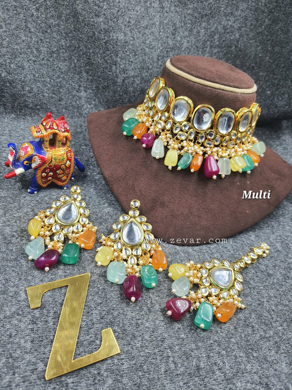 Zevar Jewelry Copy of ZEVAR | Premium Quality kundan Bridal Jewellery Earring & Maangtika22