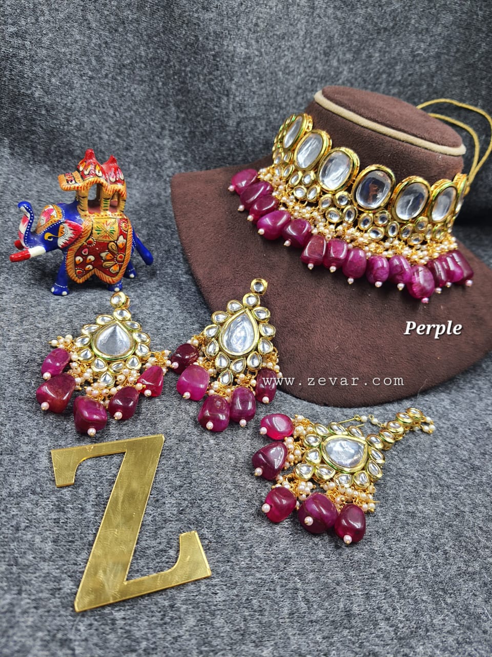 Zevar Jewelry Copy of ZEVAR | Premium Quality kundan Bridal Jewellery Earring & Maangtika22