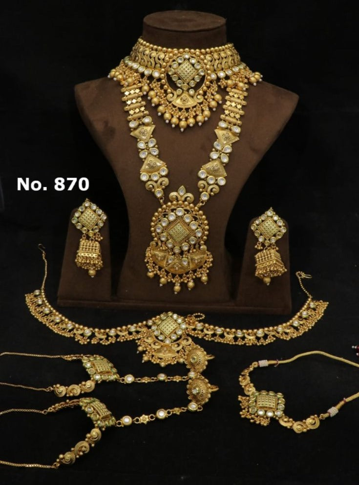 Zevar Jewelry Gold-Plated Bridal Jewellery Pure Copper Set By Zevar