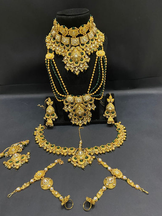 Zevar Jewelry Gold-Plated Heavy Bridal Handcrafted Jewellery Set By Zevar.