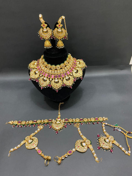 Zevar Jewelry Gold-Plated Heavy Bridal Handcrafted Jewellery Set By Zevar.