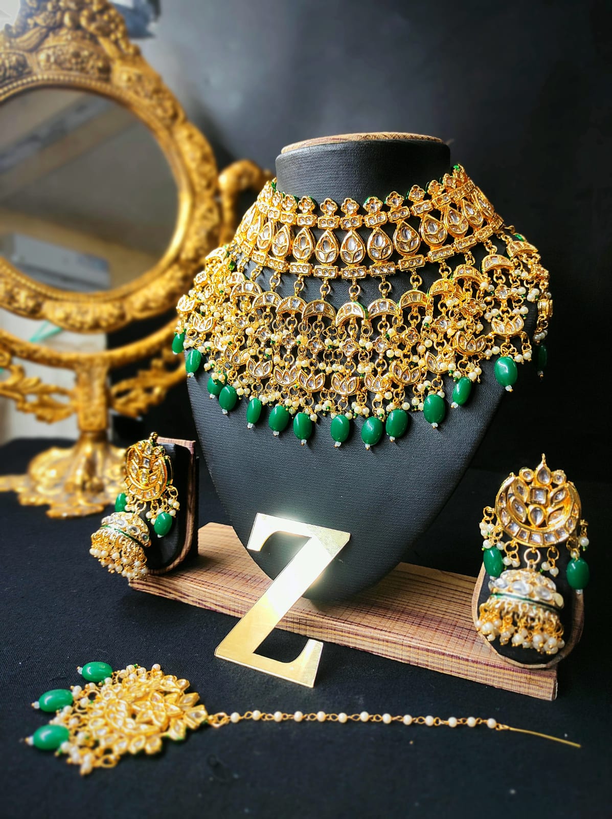 Zevar Jewelry Heavy Kundan Bridal Jewellery Meenakari Work Back Side Set By Zevar