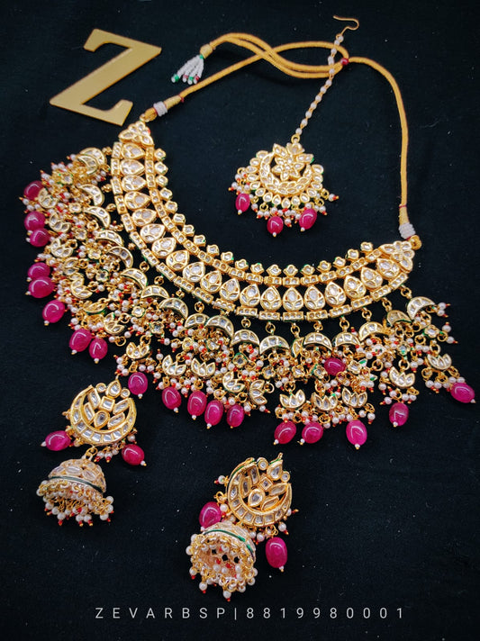 Zevar Jewelry Heavy Kundan Bridal Jewellery Meenakari Work Back Side Set By Zevar